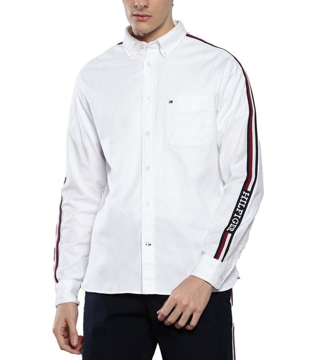 tommy hilfiger optic white logo regular fit shirt