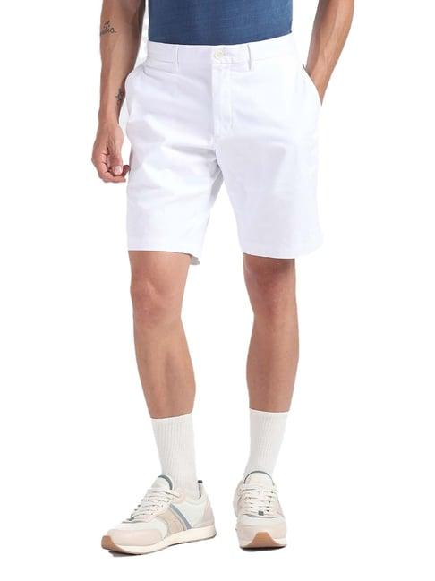 tommy hilfiger optic white solid regular fit shorts