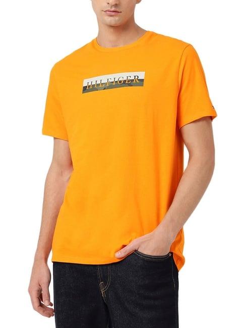 tommy hilfiger orange punch logo regular fit t-shirt