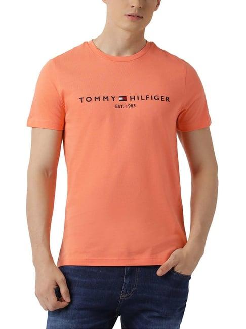 tommy hilfiger peach dusk logo slim fit t-shirt