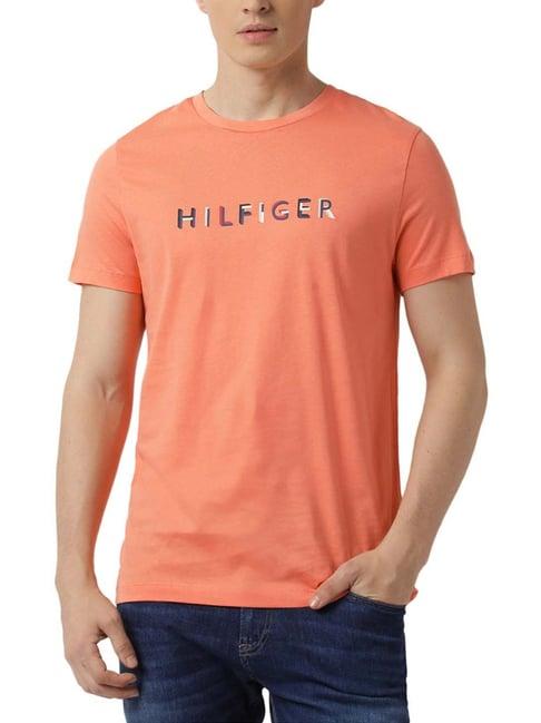 tommy hilfiger peach dusk logo slim fit t-shirt