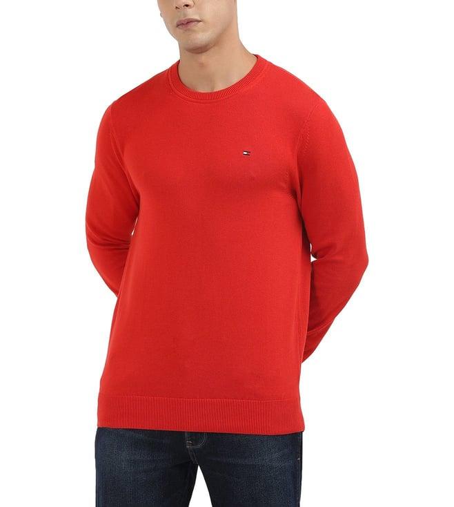 tommy hilfiger peach regular fit sweater