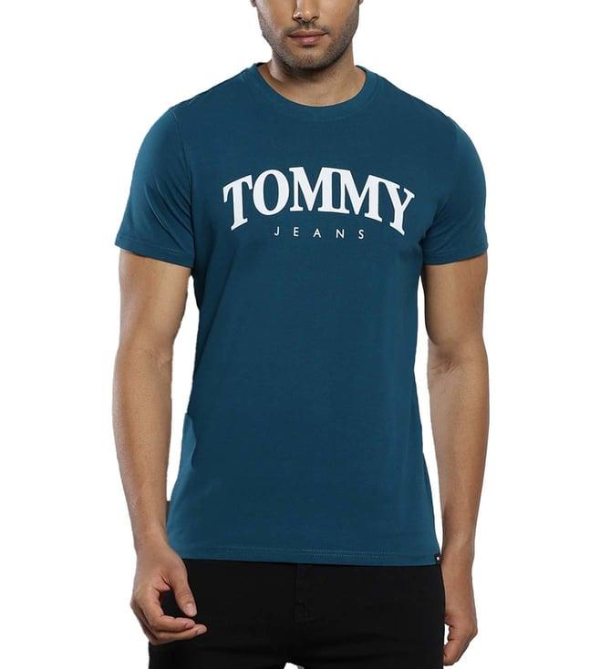 tommy hilfiger petrol logo slim fit t-shirt