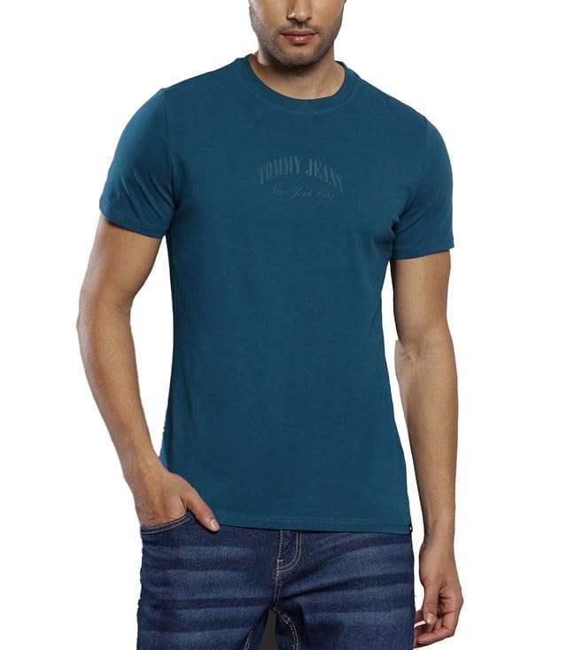 tommy hilfiger petrol logo slim fit t-shirt