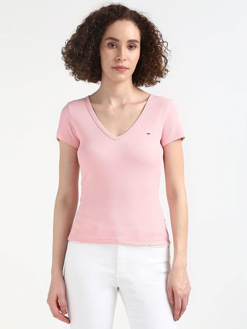 tommy hilfiger pink cotton t-shirt