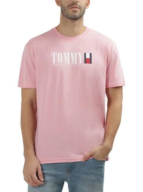 tommy hilfiger pink logo regular fit t-shirt