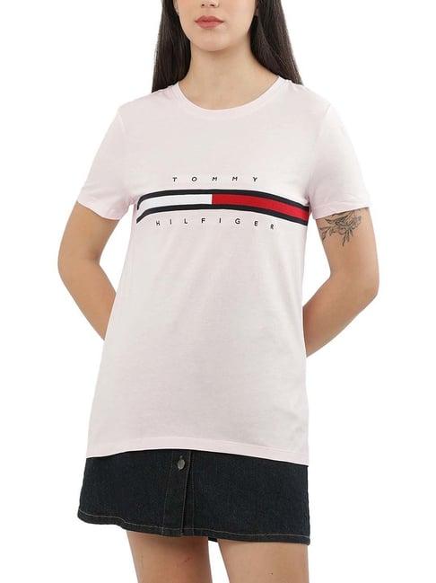 tommy hilfiger pink logo regular fit t-shirt