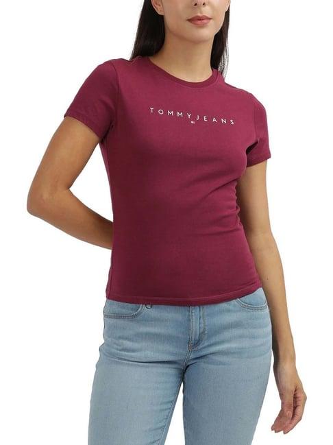 tommy hilfiger pink logo slim fit t-shirt