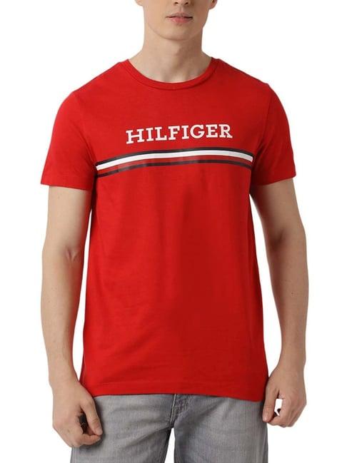 tommy hilfiger primary red logo slim fit t-shirt