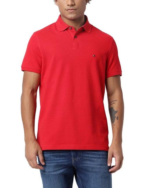 tommy hilfiger primary red regular fit polo t-shirt