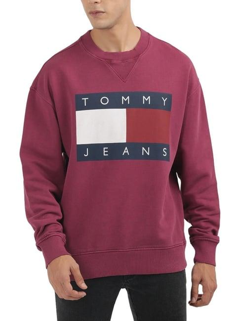 tommy hilfiger purple logo regular fit sweatshirt