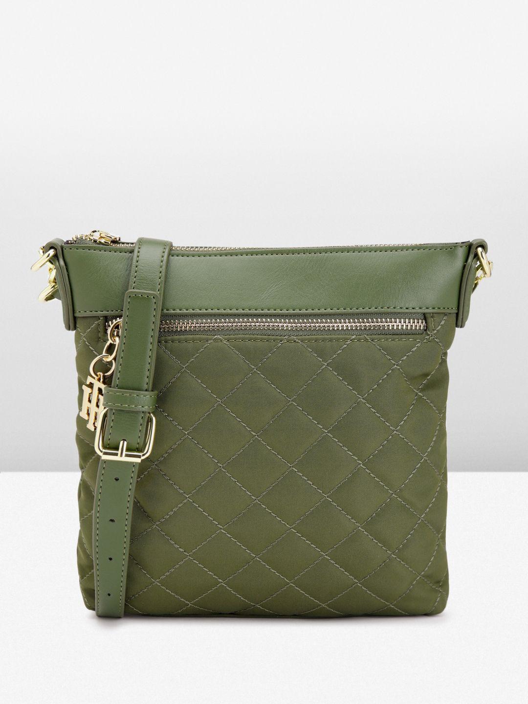 tommy hilfiger quilted textured structured sling bag