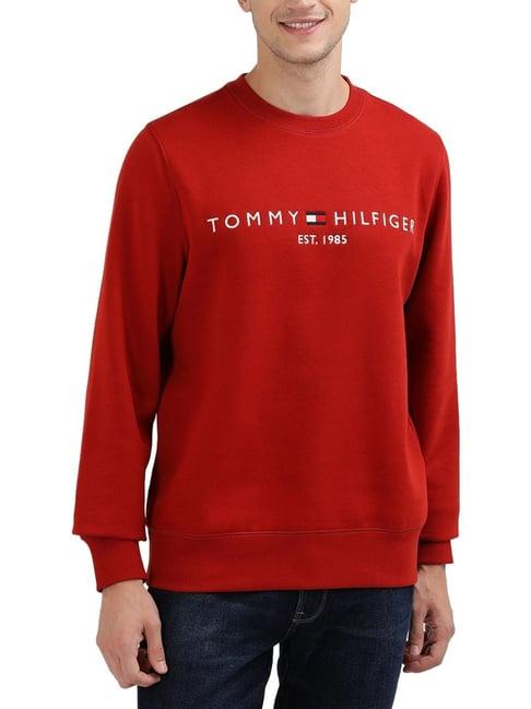 tommy hilfiger red logo regular fit sweatshirt