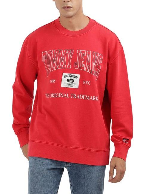 tommy hilfiger red logo regular fit sweatshirt