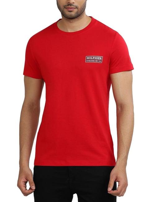 tommy hilfiger red logo regular fit t-shirt