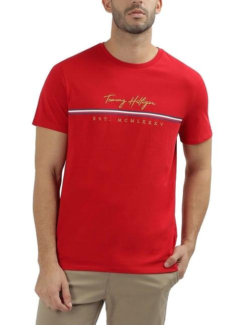 tommy hilfiger red logo regular fit t-shirt