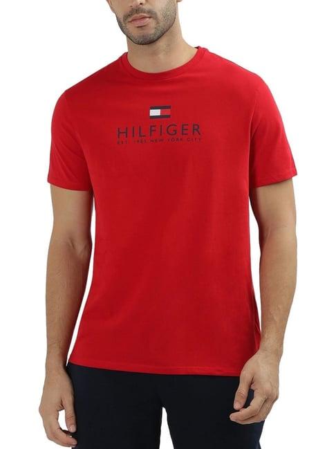 tommy hilfiger red logo regular fit t-shirt