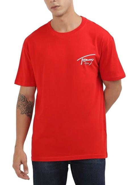 tommy hilfiger red logo regular fit t-shirt