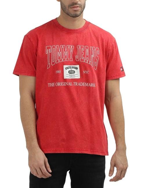 tommy hilfiger red logo regular fit t-shirt