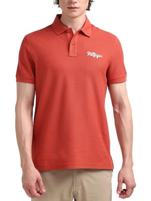 tommy hilfiger red regular fit polo t-shirt