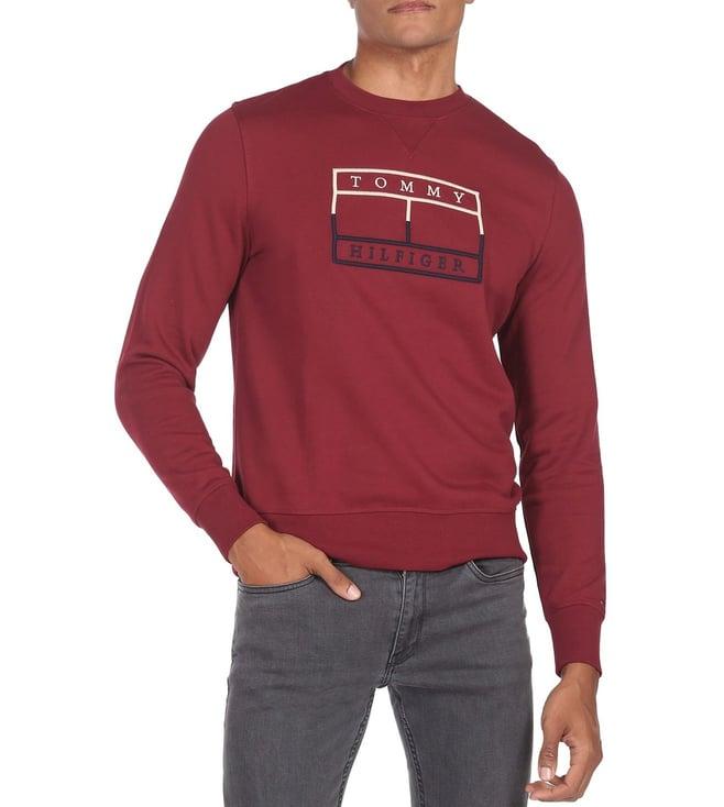 tommy hilfiger red regular fit sweater