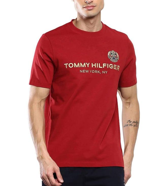 tommy hilfiger regatta red embroidery regular fit t-shirt