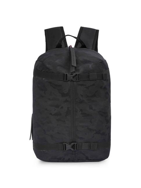 tommy hilfiger sawyer black polyester solid laptop backpack