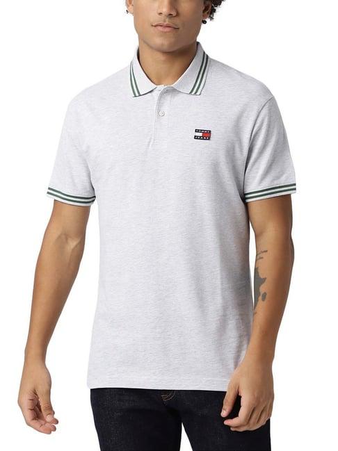 tommy hilfiger silver grey classic fit polo t-shirt