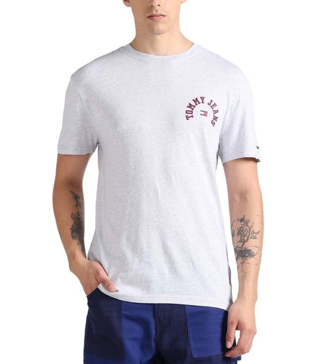 tommy hilfiger silver grey heather logo classic fit t-shirt