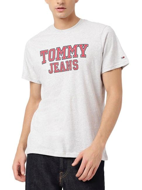 tommy hilfiger silver grey htr logo regular fit t-shirt