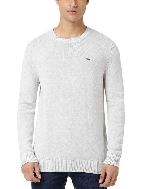 tommy hilfiger silver grey regular fit sweater