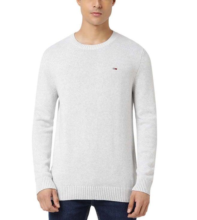 tommy hilfiger silver grey regular fit sweater