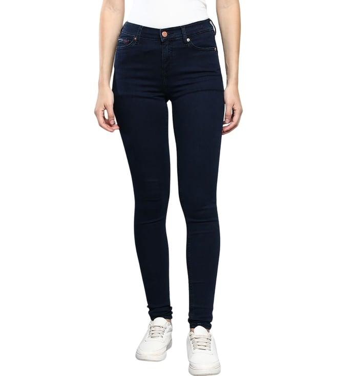 tommy hilfiger skinny avenue dark blue dark rinse mid rise jeans