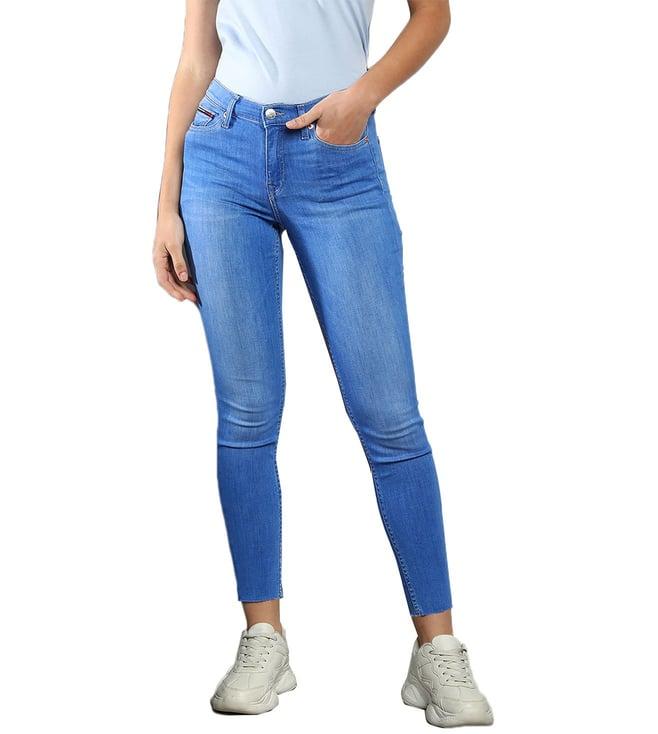 tommy hilfiger skinny blue lightly washed mid rise jeans