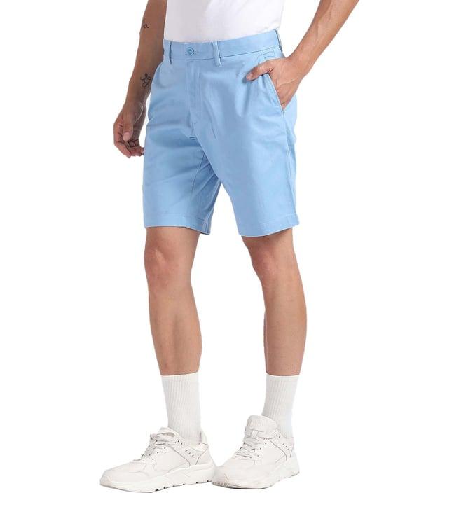 tommy hilfiger sleepy blue solid regular fit shorts