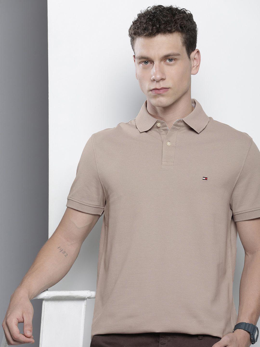 tommy hilfiger solid polo collar casual t-shirt