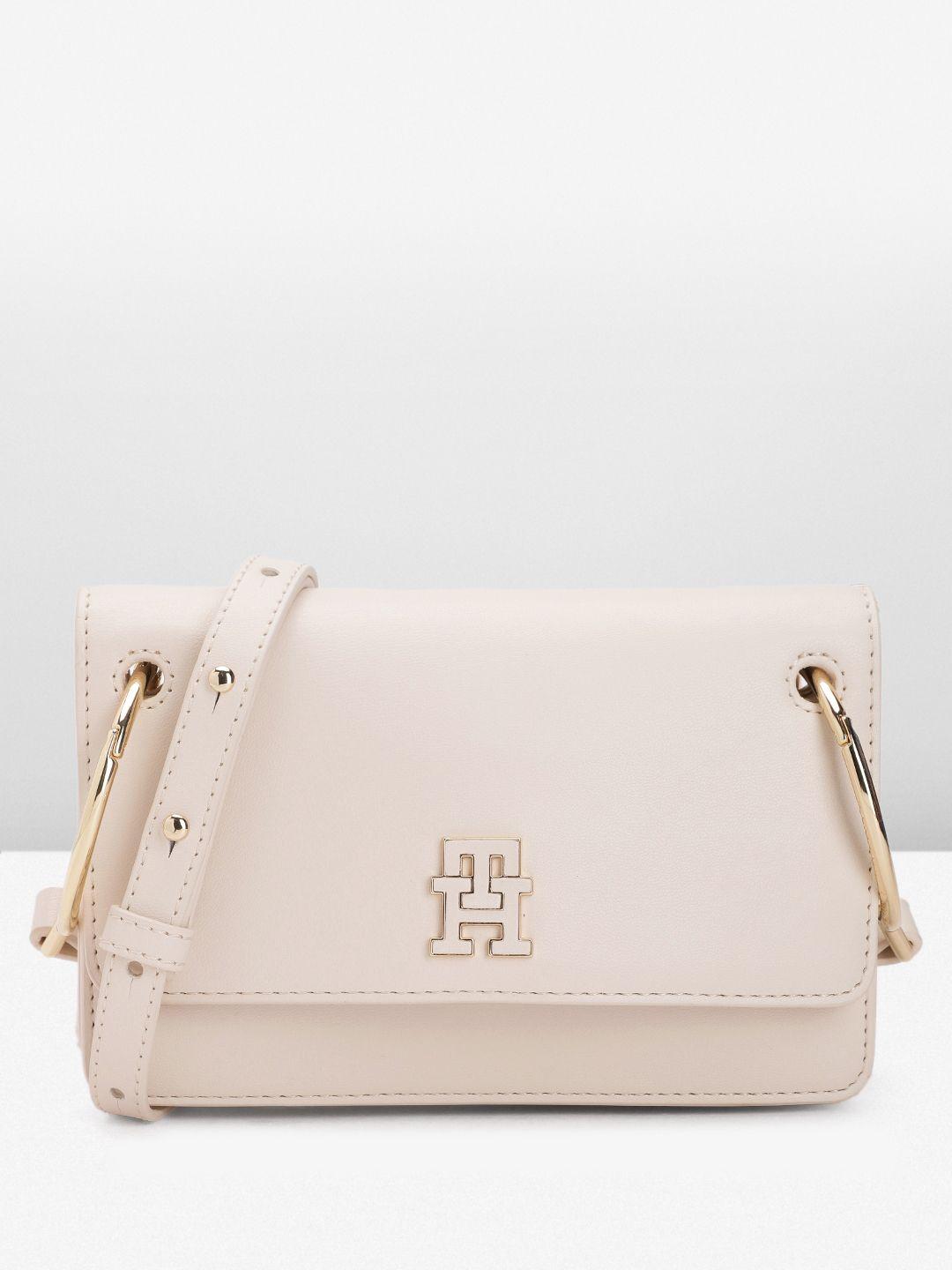 tommy hilfiger solid structured sling bag