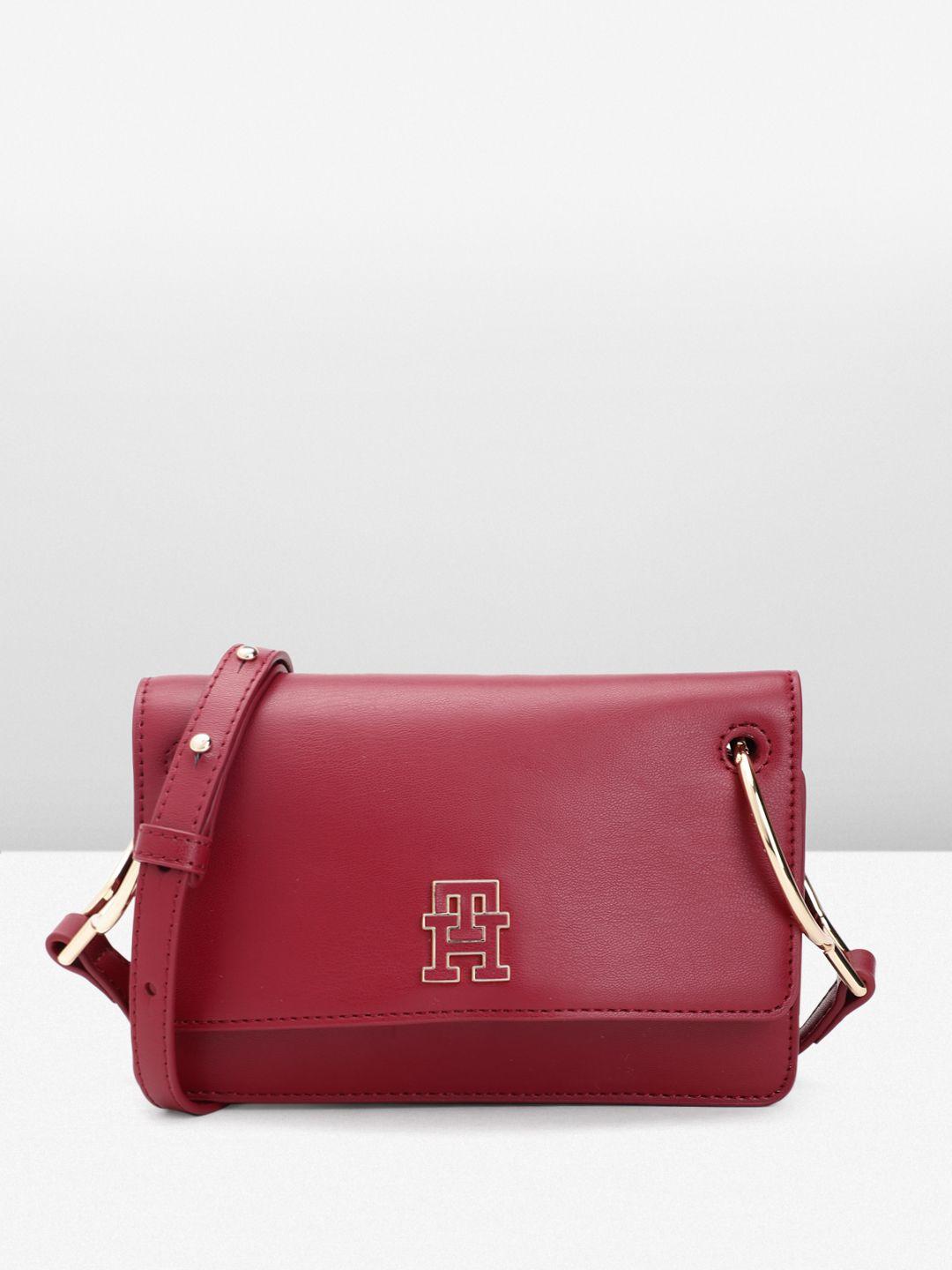 tommy hilfiger solid structured sling bag