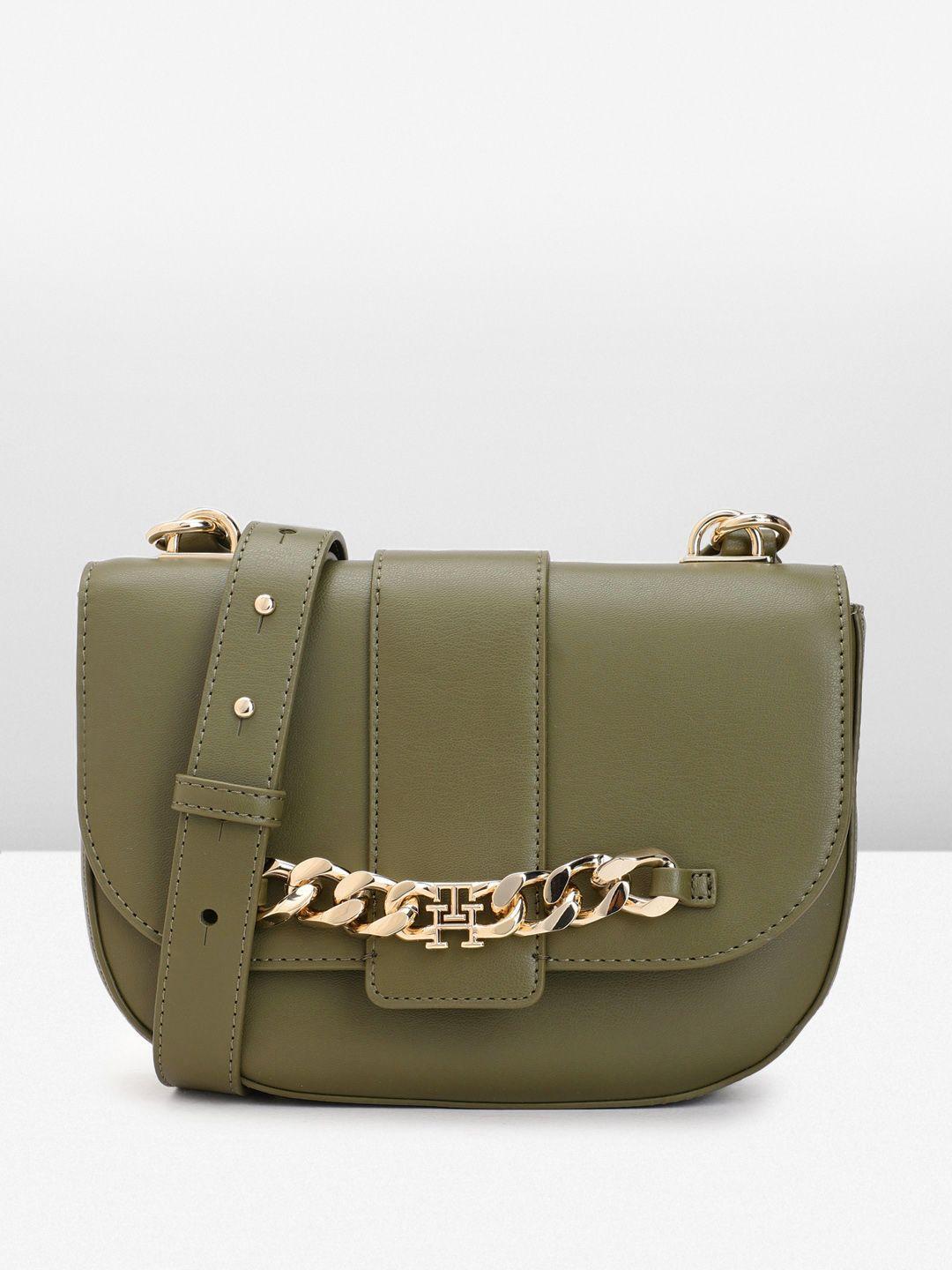 tommy hilfiger solid structured sling bag