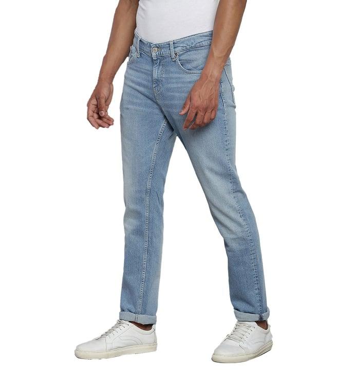 tommy hilfiger straight fit denim medium rinse washed mid rise jeans