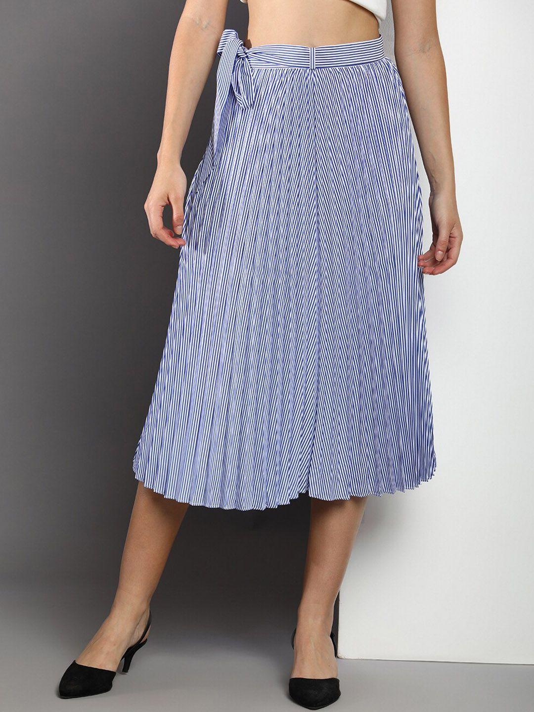 tommy hilfiger striped a-line midi skirt