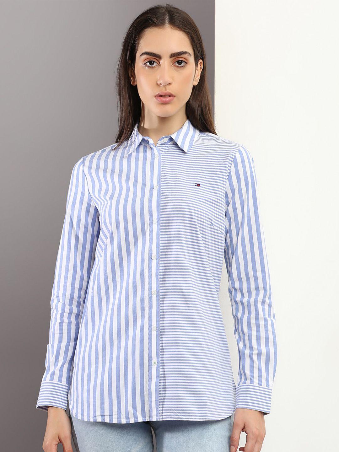 tommy hilfiger striped casual cotton shirt