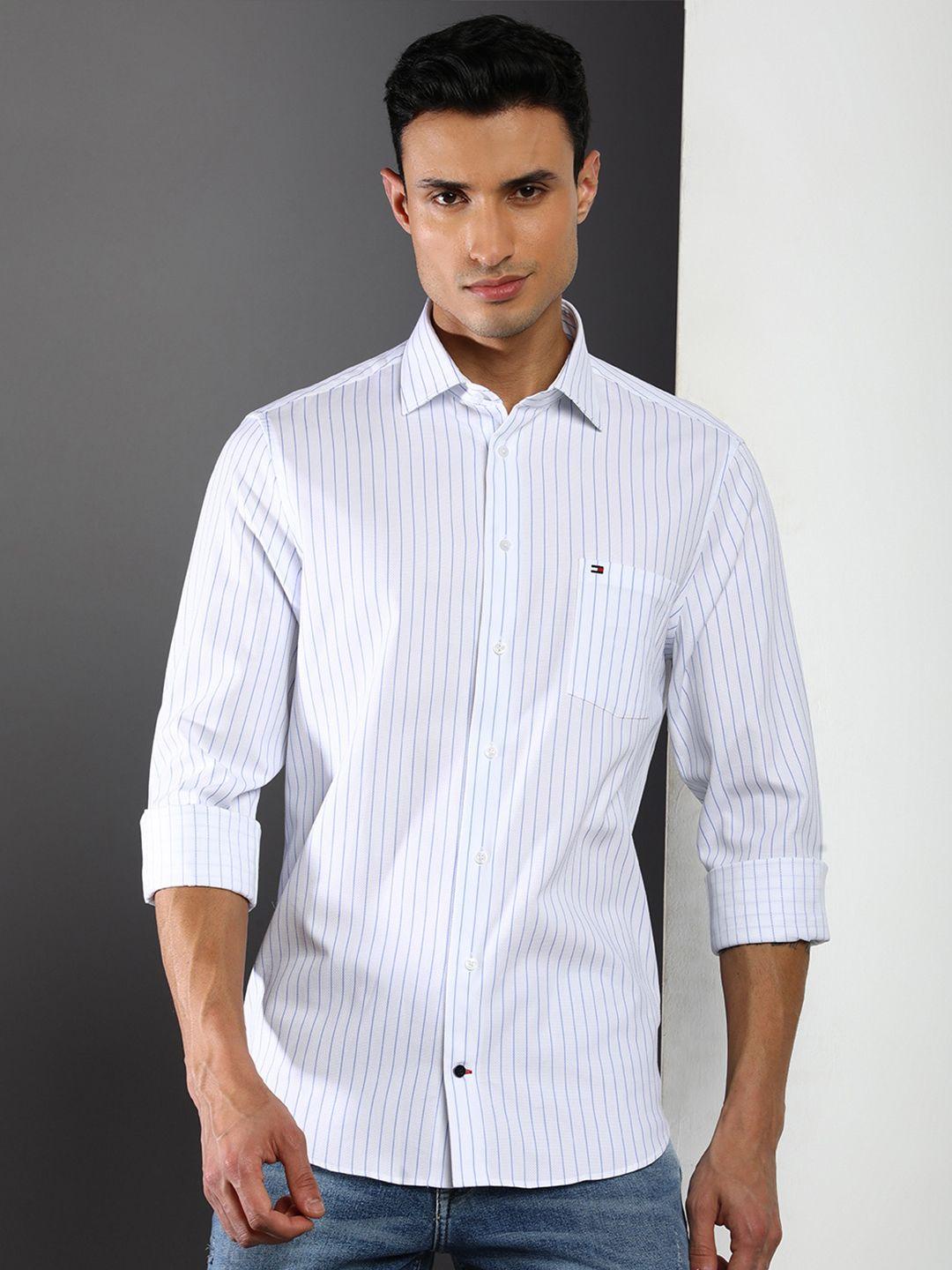 tommy hilfiger striped cotton casual shirt