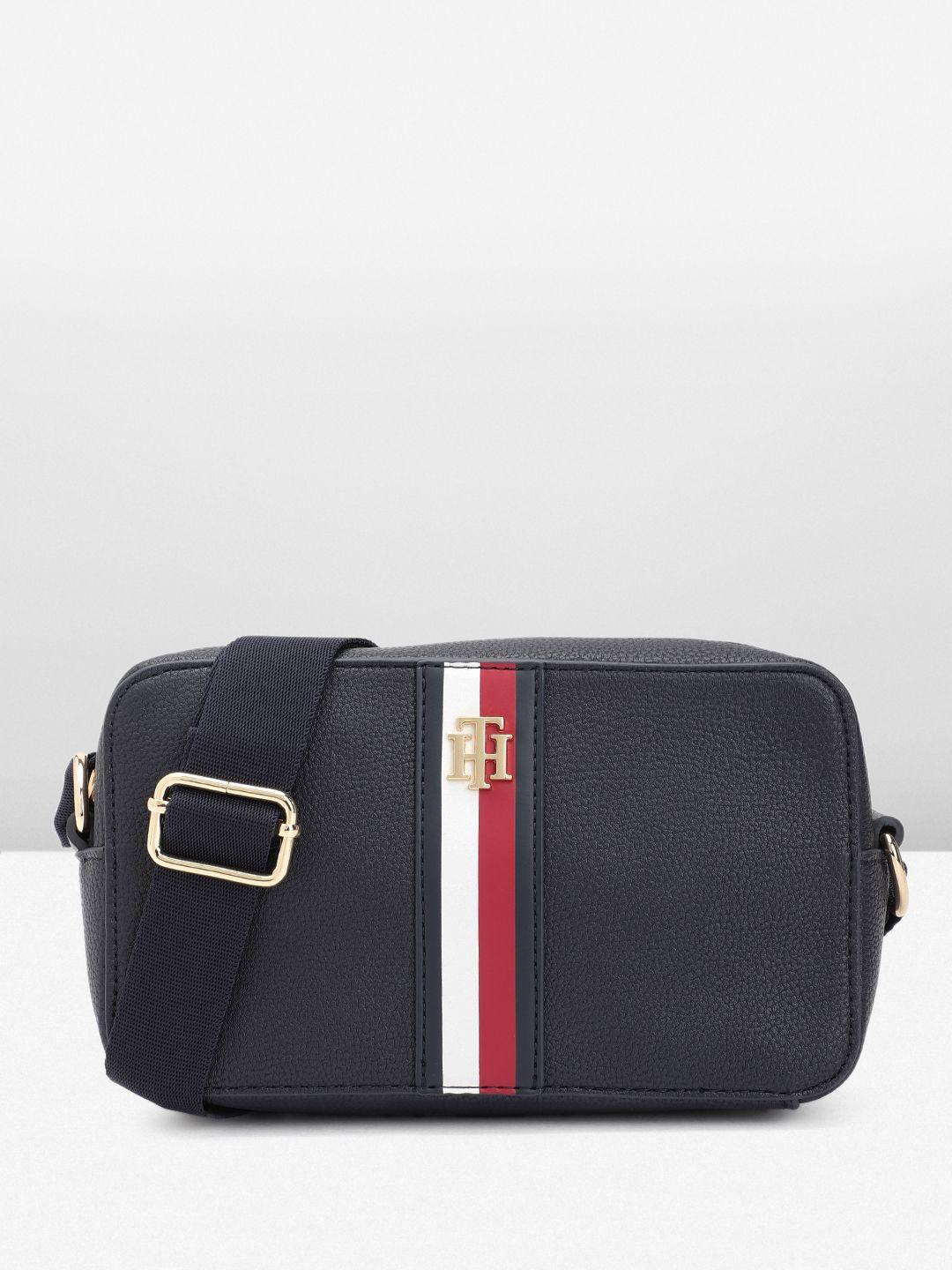 tommy hilfiger striped structured sling bag