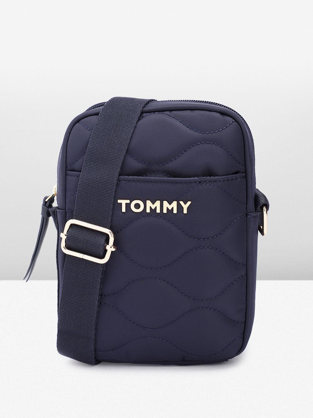 tommy hilfiger structured sling bag with quilted detail