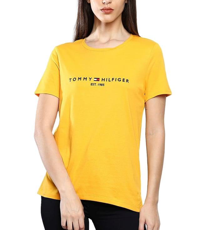 tommy hilfiger sunburst yellow logo regular fit t-shirt