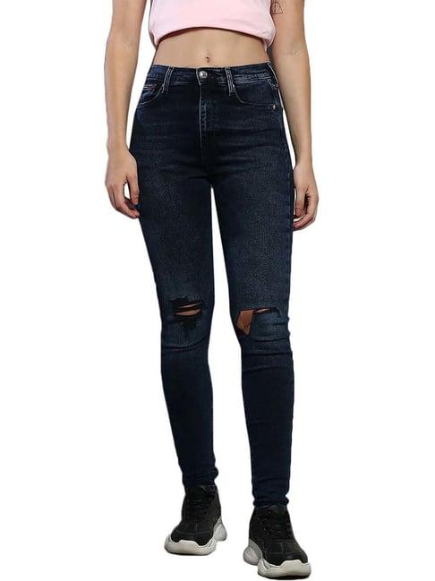 tommy hilfiger super skinny denim black lightly washed high rise jeans