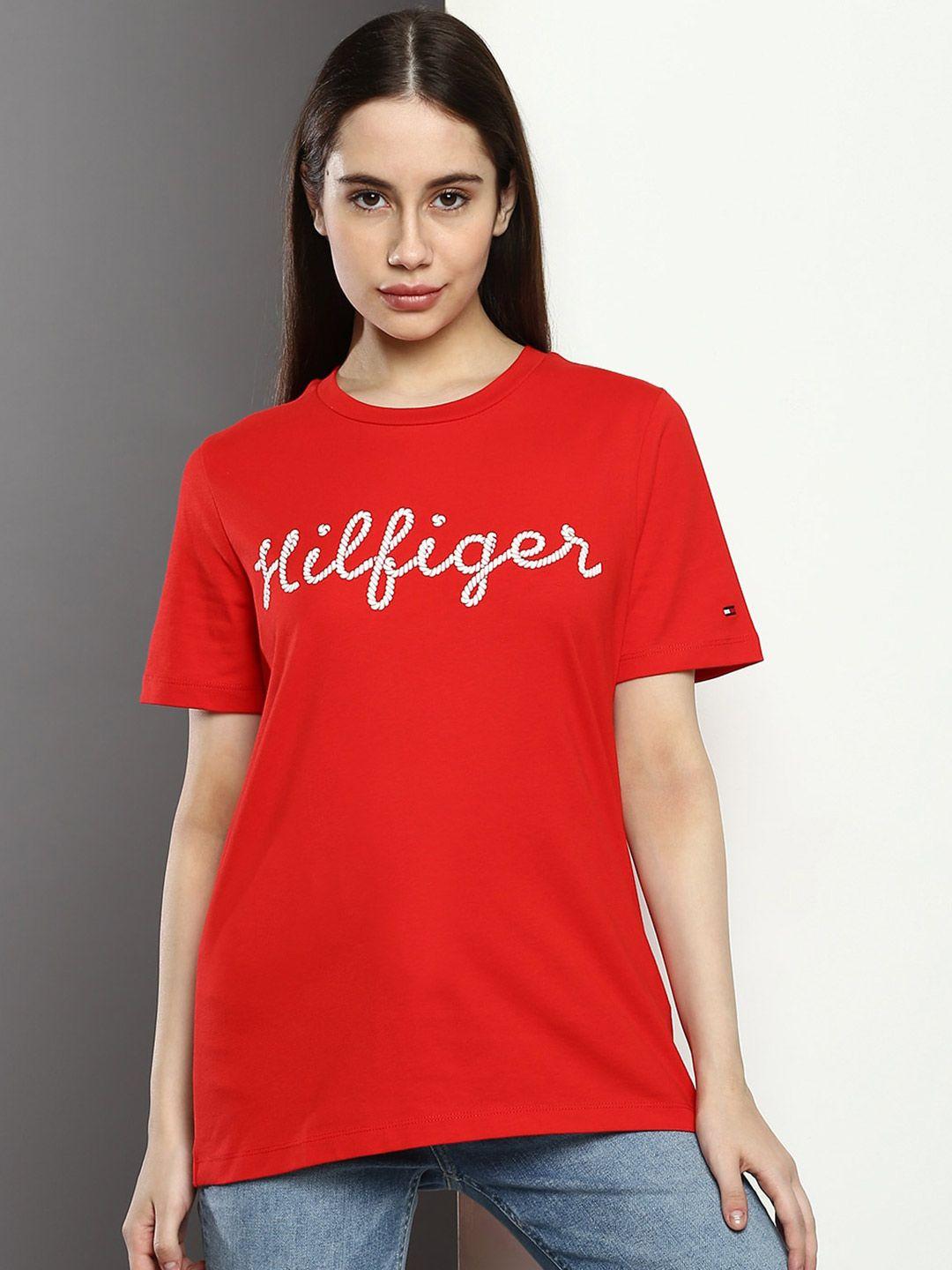 tommy hilfiger typography printed organic cotton t-shirt