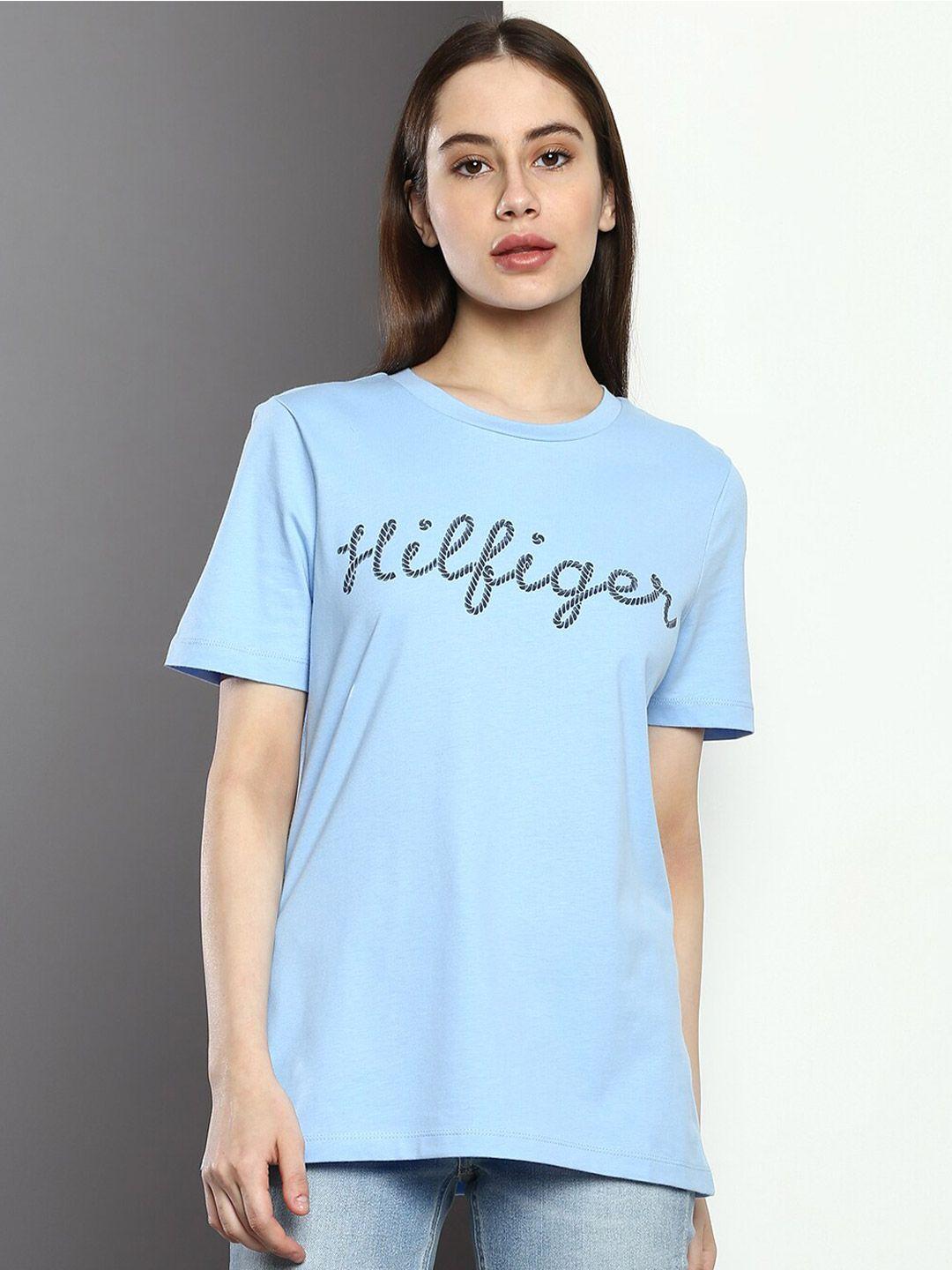 tommy hilfiger typography round neck organic cotton t-shirt