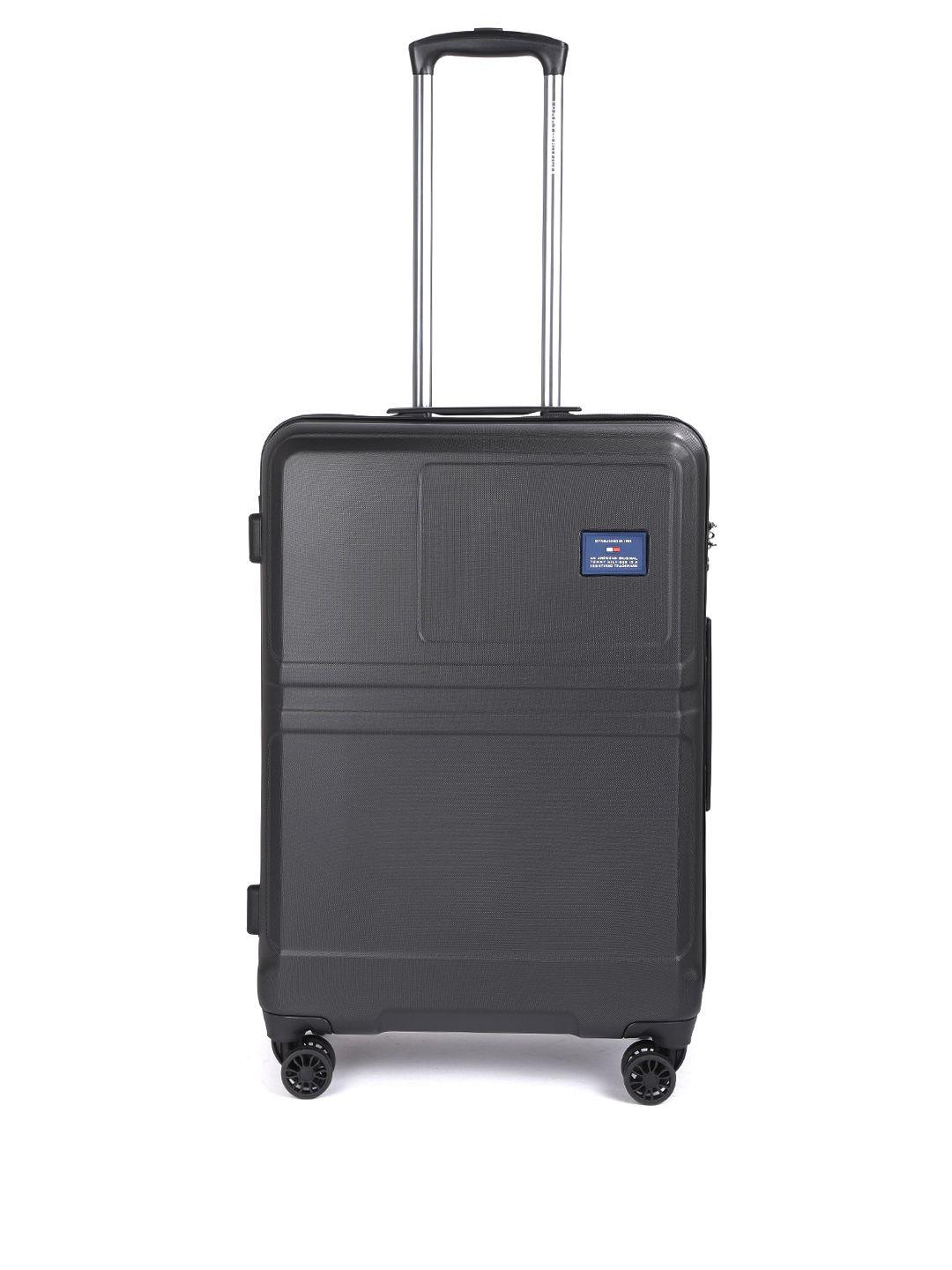 tommy hilfiger unisex black hard luggage 360-degree skate 4-wheel medium trolley suitcase